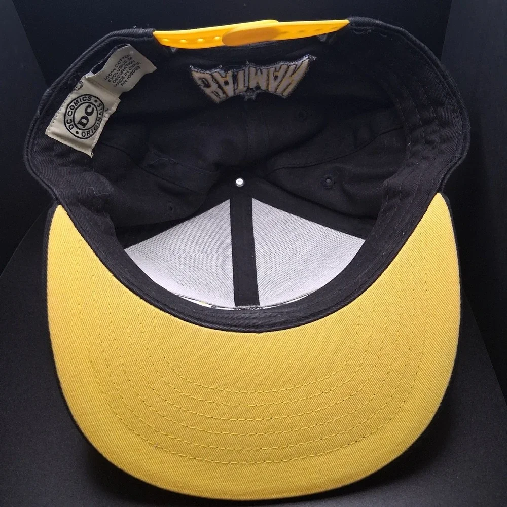 DC Comics Batman Kids Snapback Hat Black Yellow Embroidered Baseball Cap